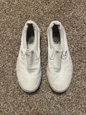 Vans White Slip-On Canvas Loafers